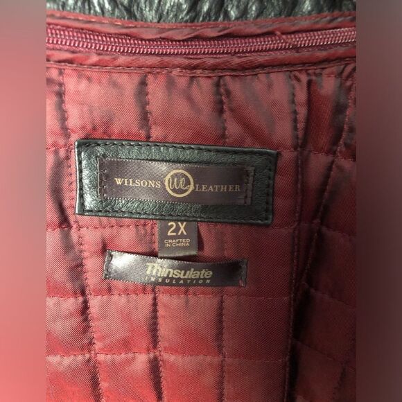 Vintage 90s Wilson's Leather Jacket 3M Thinsulate Quilt Lined women plus sz 2X - Picture 8 of 15